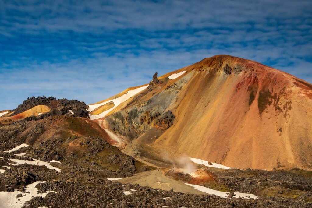 A scaled image of Rhyolite mountains near Landmannalaugar, Iceland