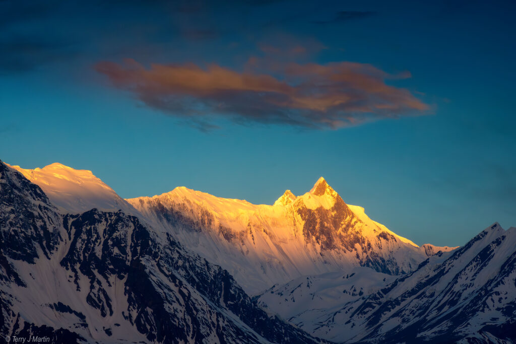 The Annapurna Range struck by sunrise