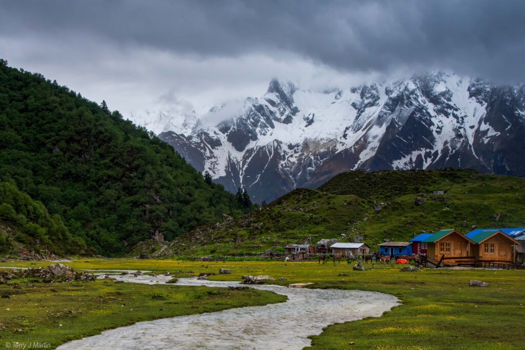 A winding path leading to Bim Thang Village in Nepal