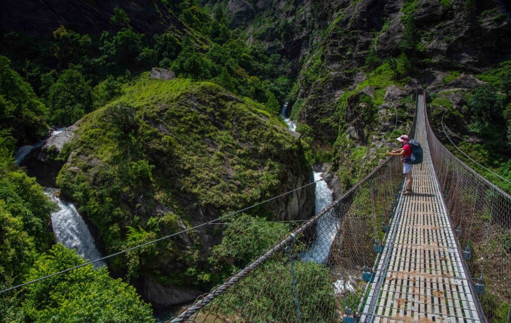 A bridge overlooking a chasm