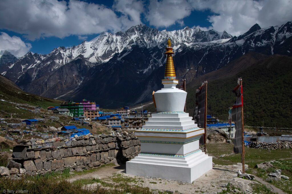 Buddhist Shrine overlooking Kyanjin Gompa