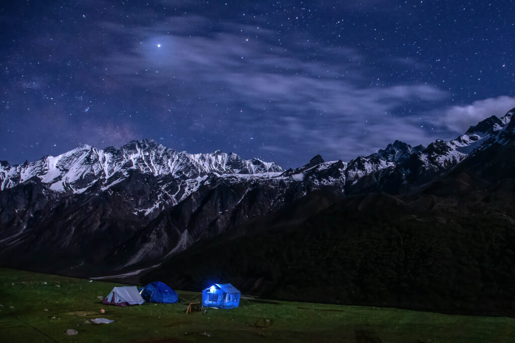 The Himalayas under starlight