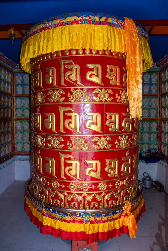 A large Nepalese prayer wheel