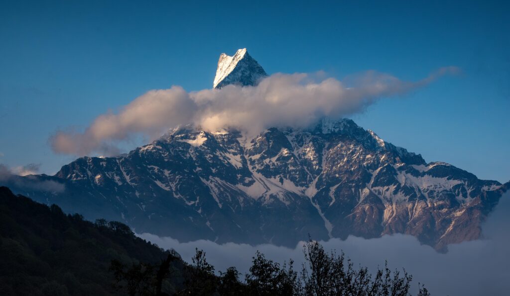 Machapuchare, also known as Sacred Fishtail Mountain