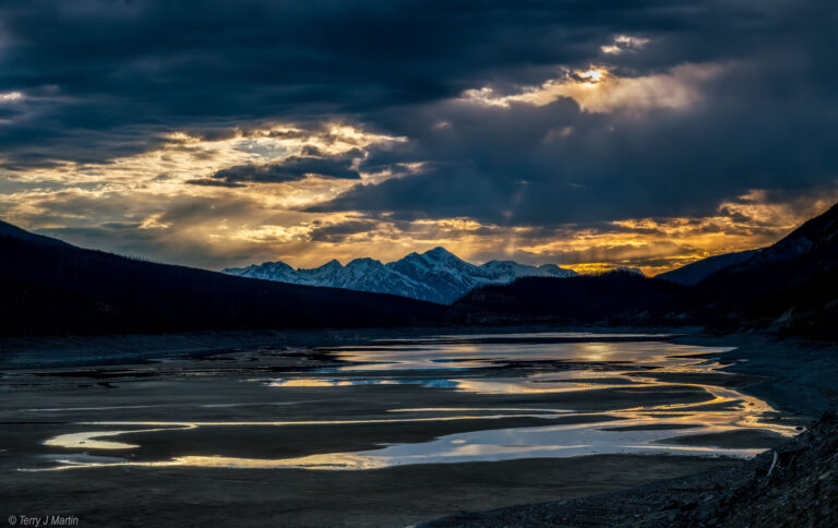 Sunset over Medicine Lake in Jasper, Canada