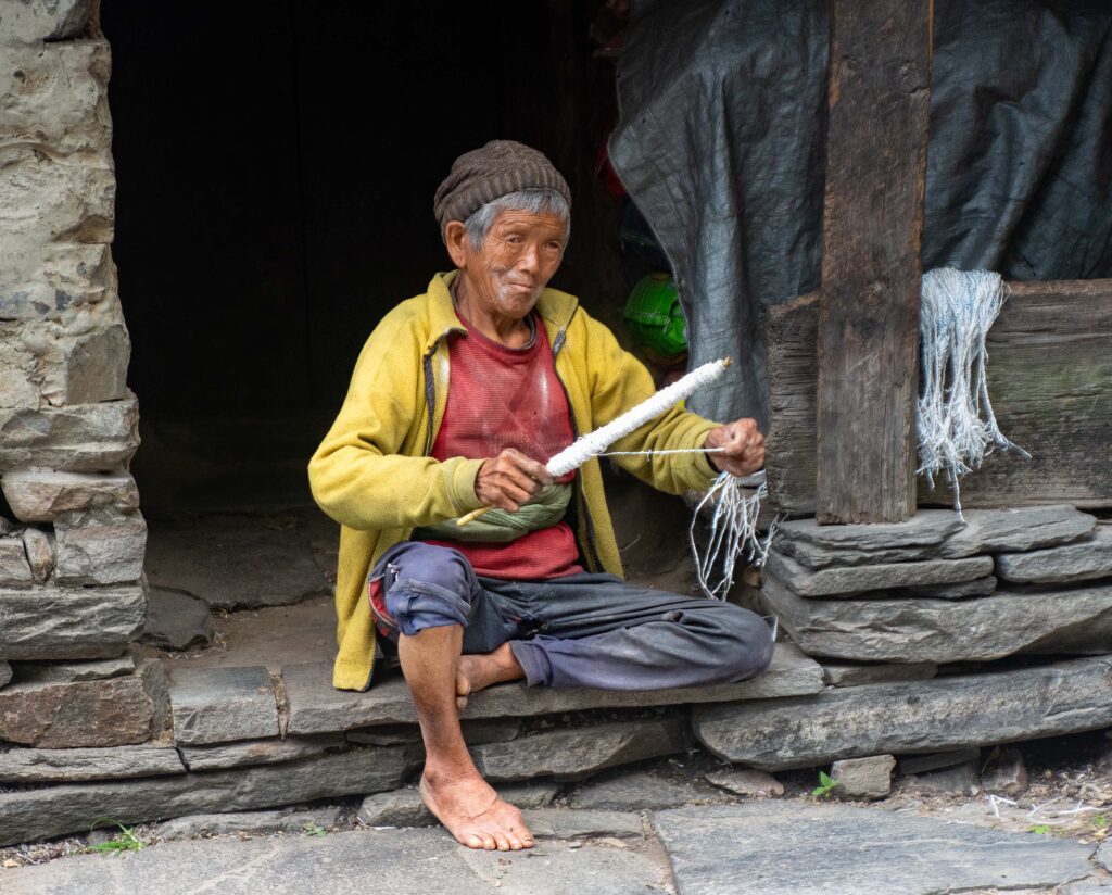 A Nepalese weaver at work