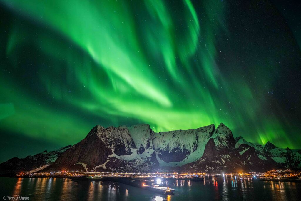Northern Lights above the Lofoten Islands in Norway