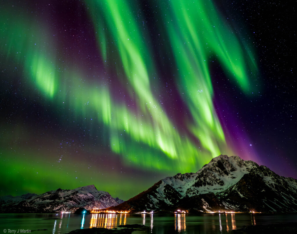 Northern Lights above Leknes in Norway