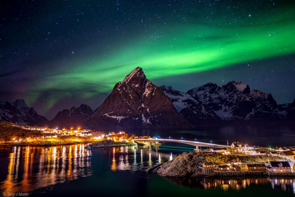 Northern Lights above Reine in Norway